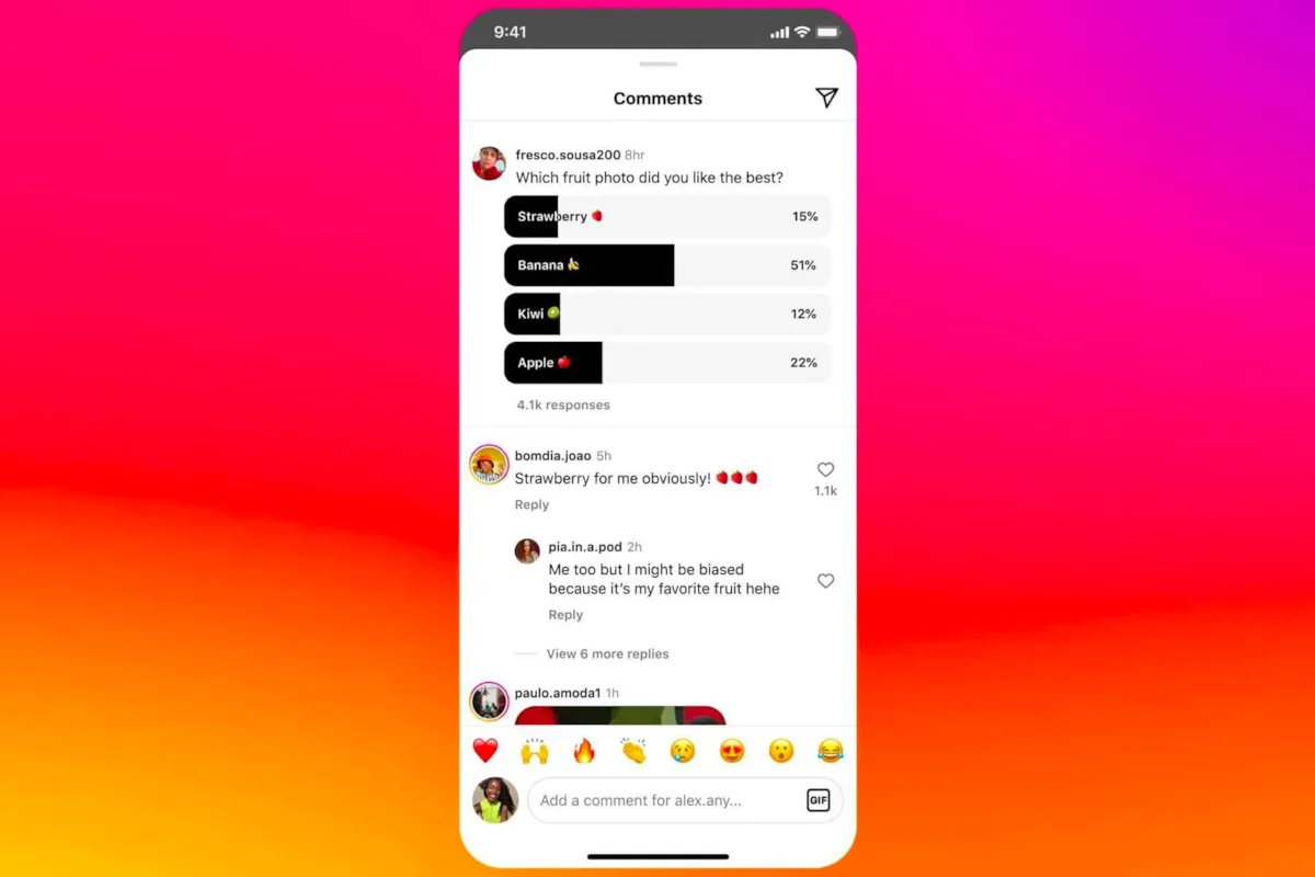 افزایش تعامل کاربران با نظرسنجی‌ها در کامنت‌های اینستاگرام