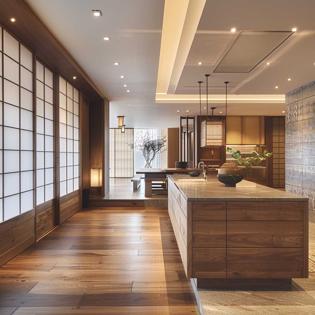 بهترین طراحی های آشپزخانه سبک ژاپنی 2024