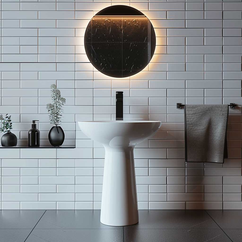 طراحی حمام سیاه و سفید 