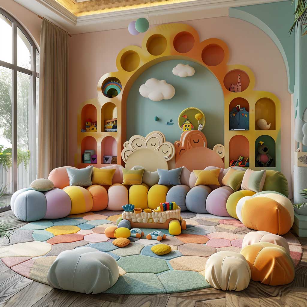 ک پالت رنگی بازیگوش و خلاقانه برای فضای داخلی خانه کودکان