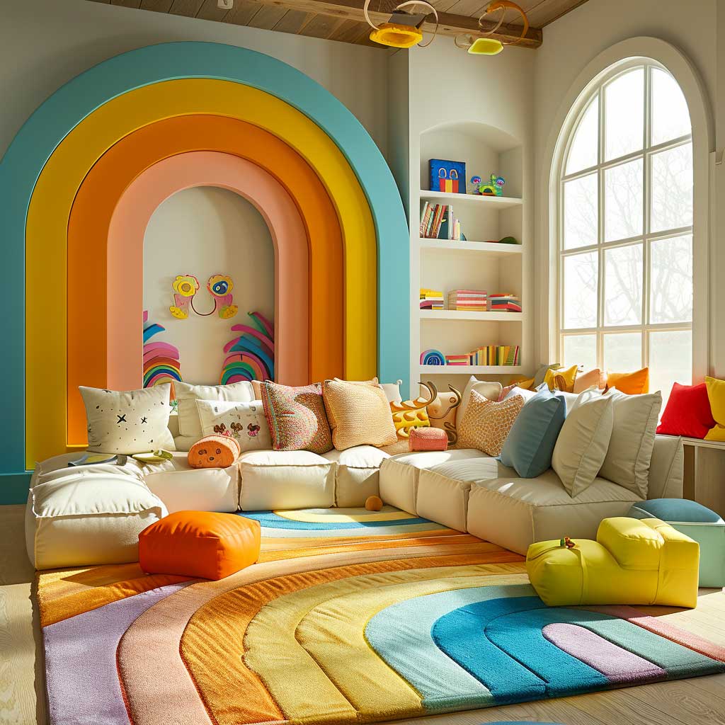 ک پالت رنگی بازیگوش و خلاقانه برای فضای داخلی خانه کودکان