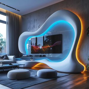 18 ایده جذاب پانل دیواری تلویزیون LED مدرن : ادغام جسورانه از هنر دکو و فناوری