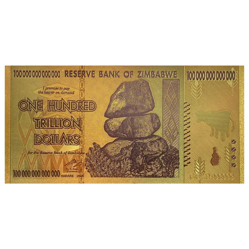 اسکناس 100 تریلیون دلاری بانک مرکزی زیمبابوه