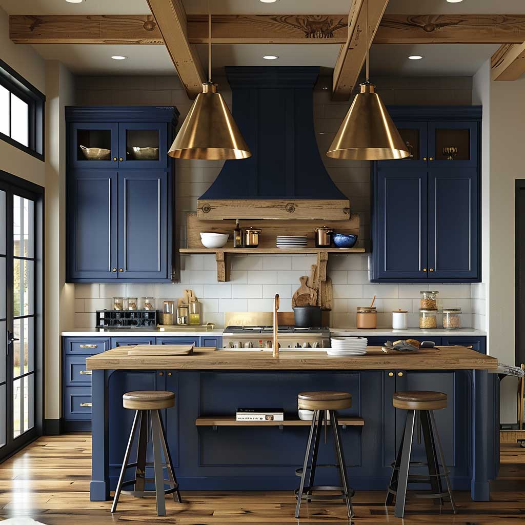 ایده برای کابینت آشپزخانه آبی رنگ