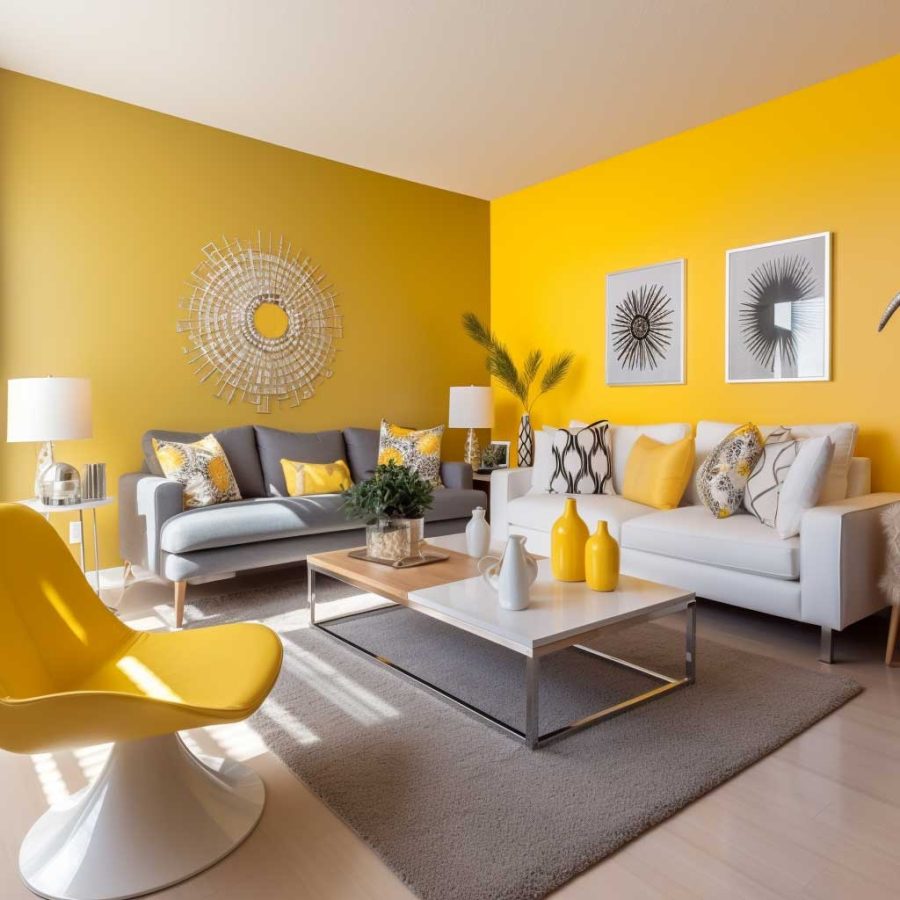 رنگ زرد در طراحی اتاق نشیمن